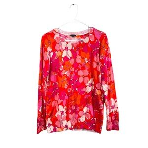Talbots long sleeve flowered sweater size Small